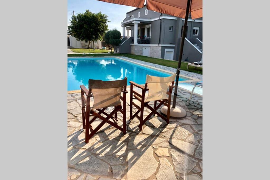 Sunlit Pool House Villa Posidhonia  ภายนอก รูปภาพ